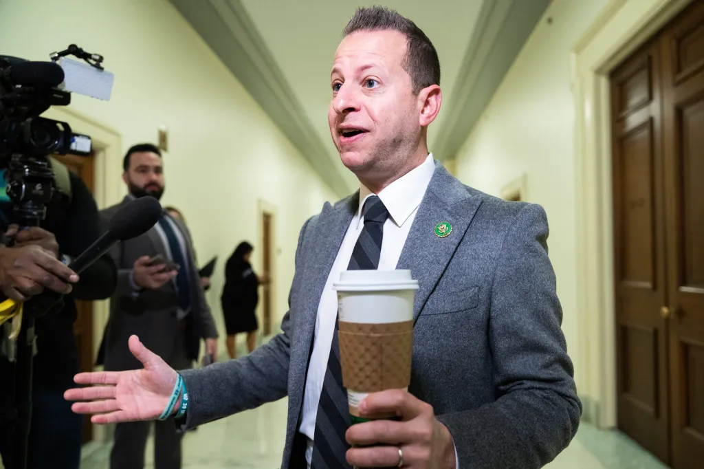 Rep. Jared Moskowitz speaks at a press conference.