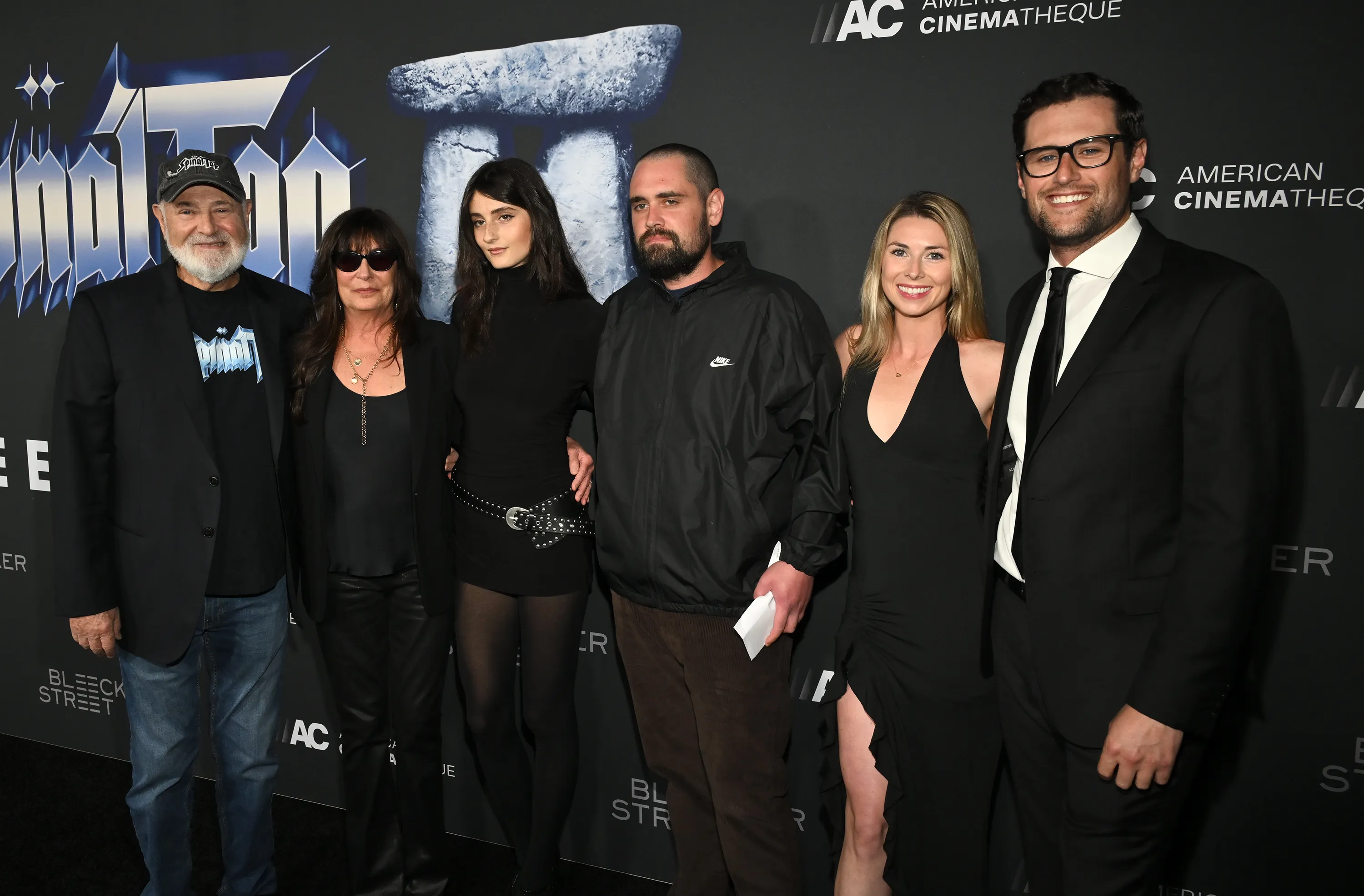 Rob Reiner, Michele Singer, Romy Reiner, Nick Reiner, Maria Gilfillan, and Jake Reiner pose for a photo at the 
