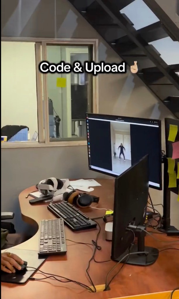 A computer screen where the robots are programmed from
