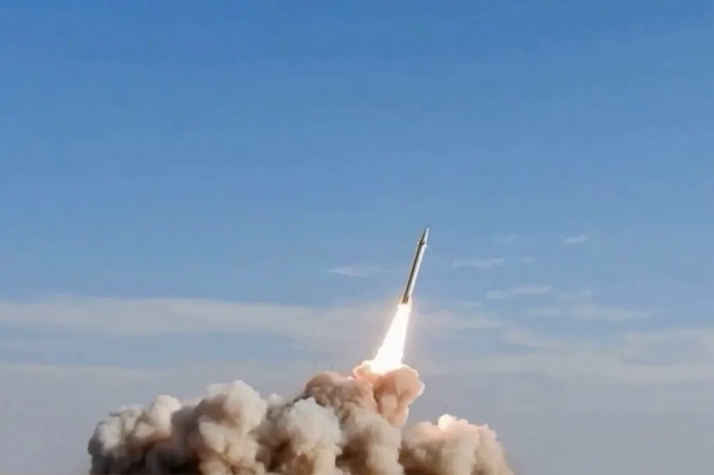 Missile being launched from an undisclosed location.