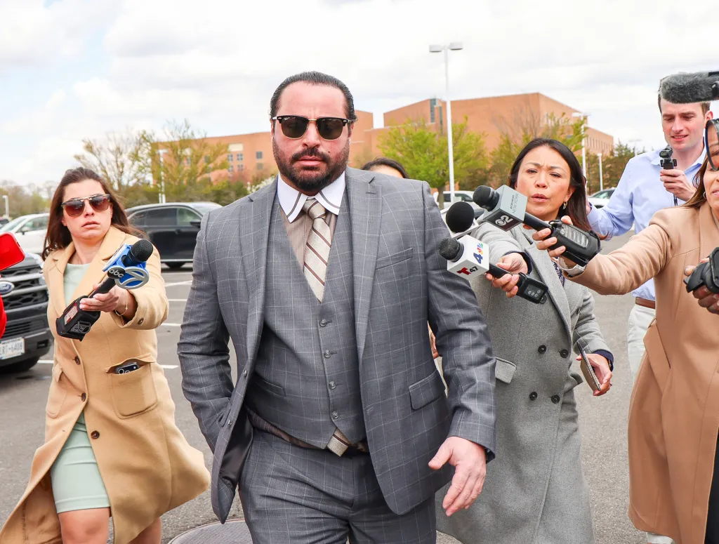 Carmine Agnello seen leaving court.