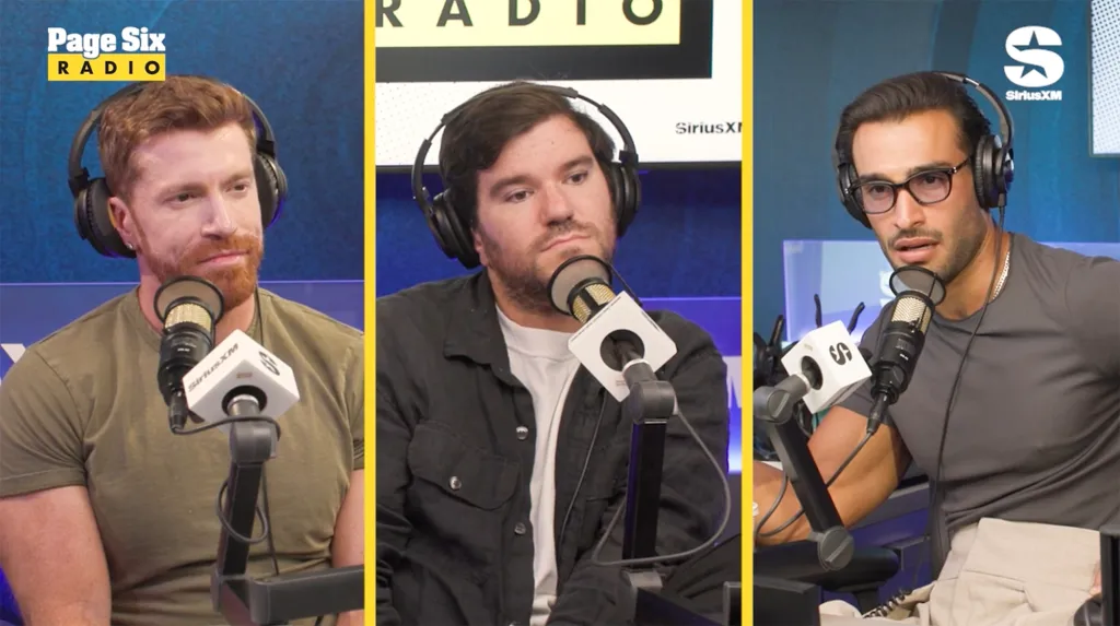 Sam Asghari on Page Six Radio with two other men.