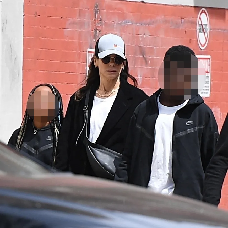 Sandra Bullock with her children Louis Bardo Bullock and Laila Bullock.