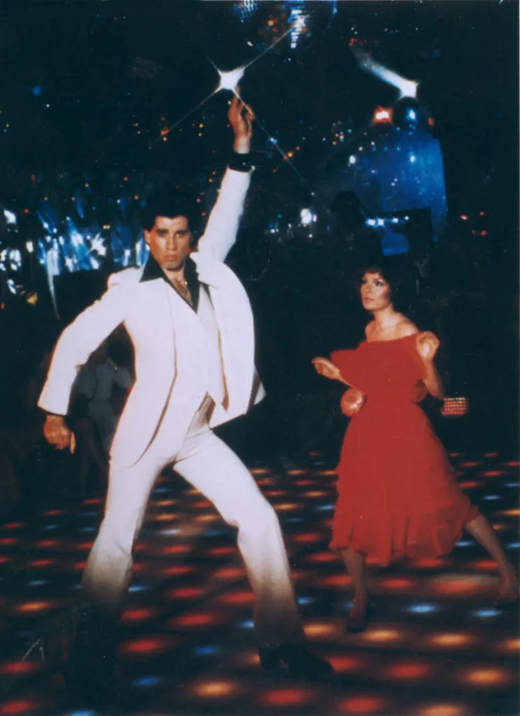 John Travolta strikes a pose in the 1977 hit 