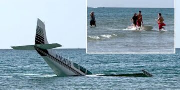Young pilot makes dramatic emergency sea landing in front of Florida beachgoers — and is quickly rescued uninjured