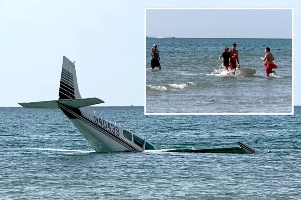 Young pilot makes dramatic emergency sea landing in front of Florida beachgoers — and is quickly rescued uninjured