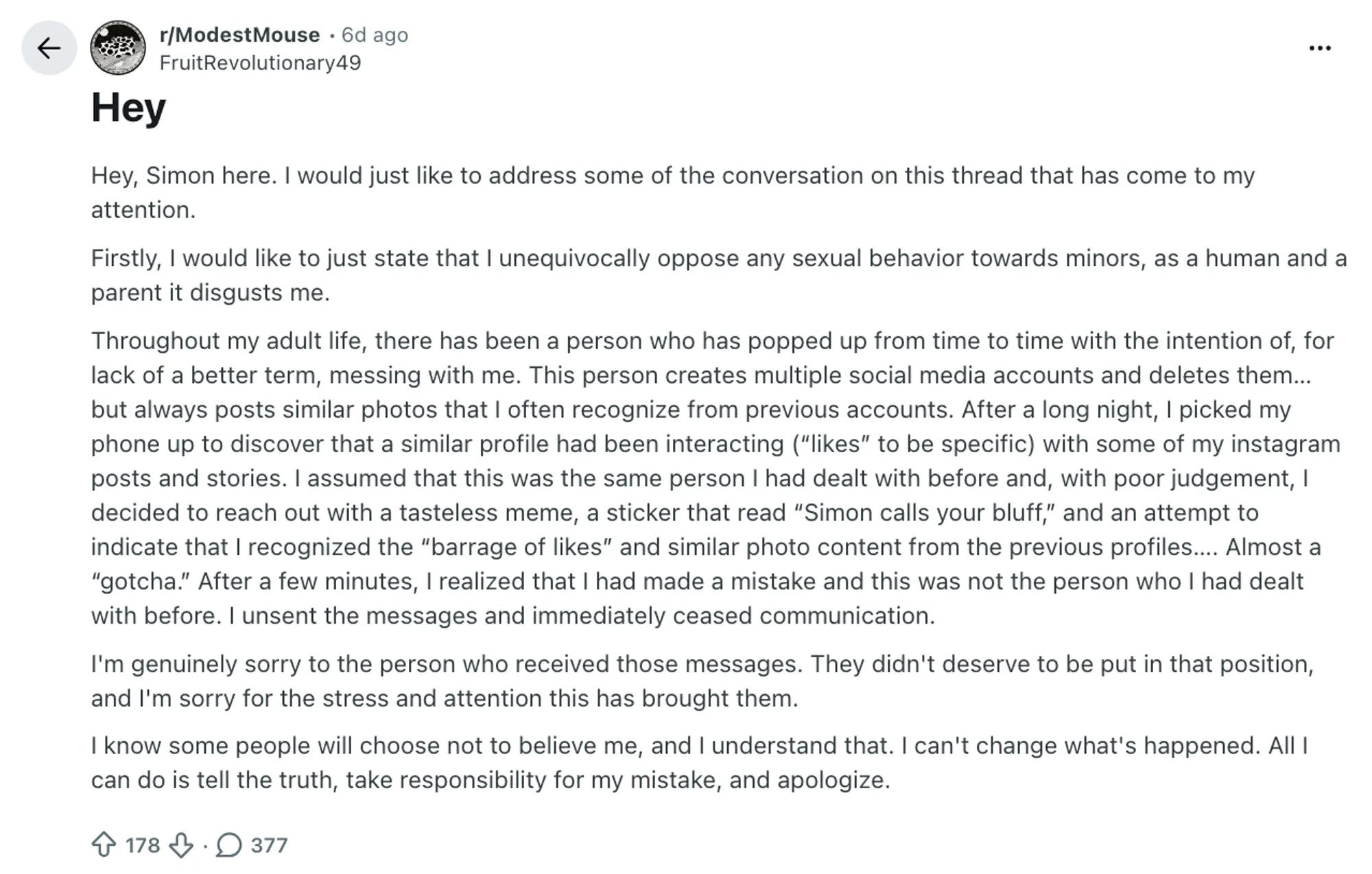 A Reddit post titled 