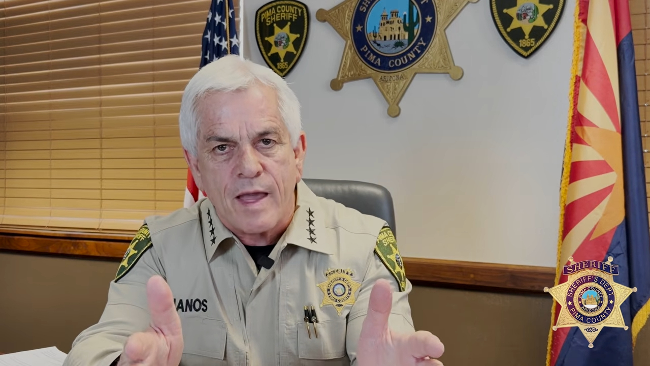 Pima County Sheriff Chris Nanos speaking.