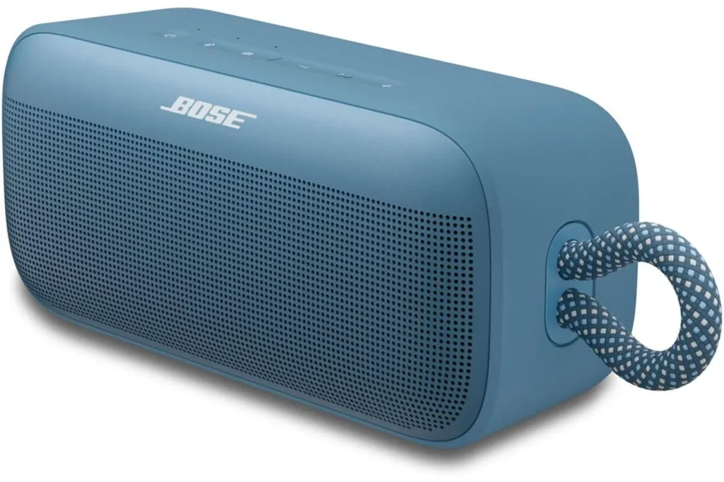Bose SoundLink Plus Bluetooth speaker in blue.