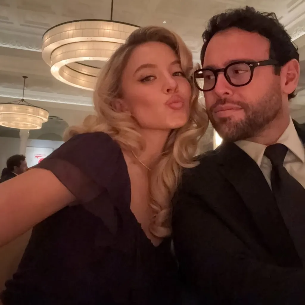 Sydney Sweeney and Scooter Braun posing for a photo.