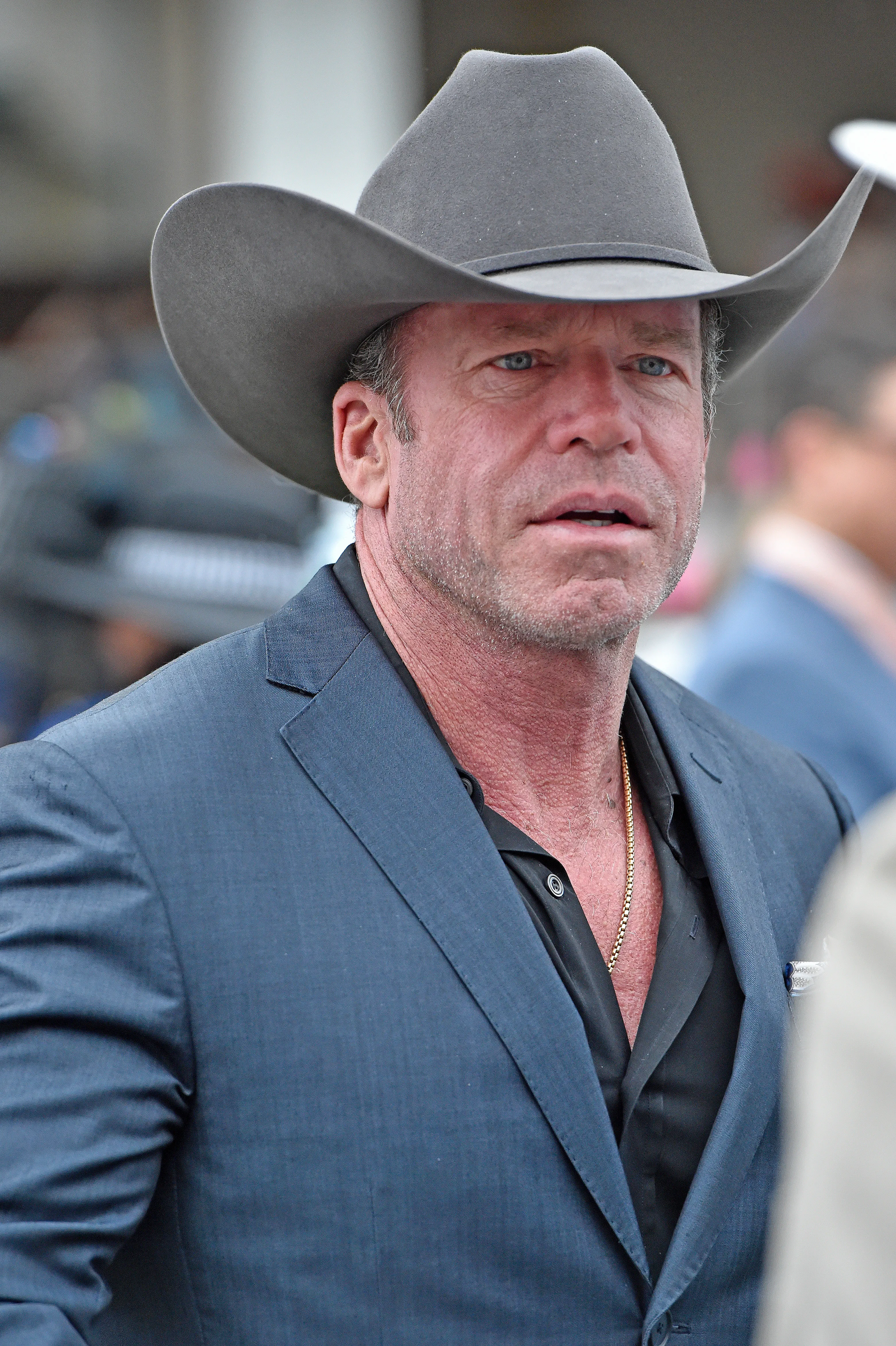 Taylor Sheridan attends The Kentucky Derby.