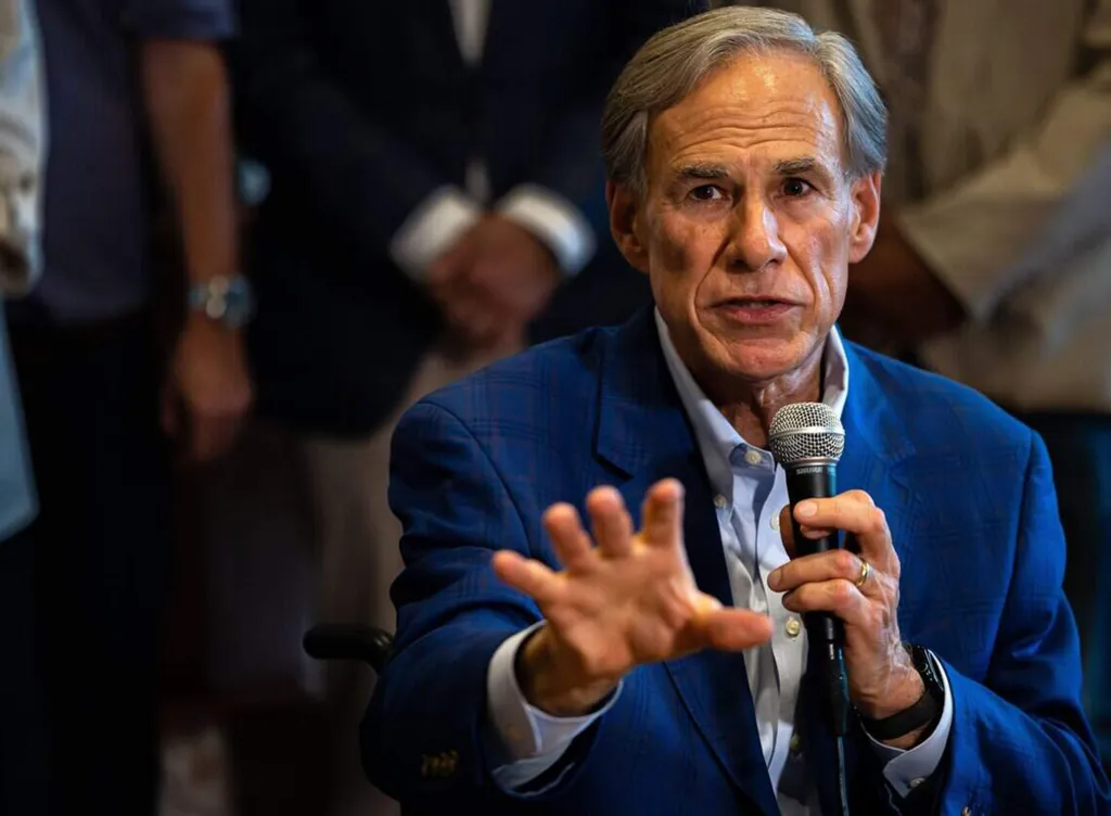 Texas Gov. Greg Abbott speaks at an event in Fort Worth, Texas, on July 29, 2026.