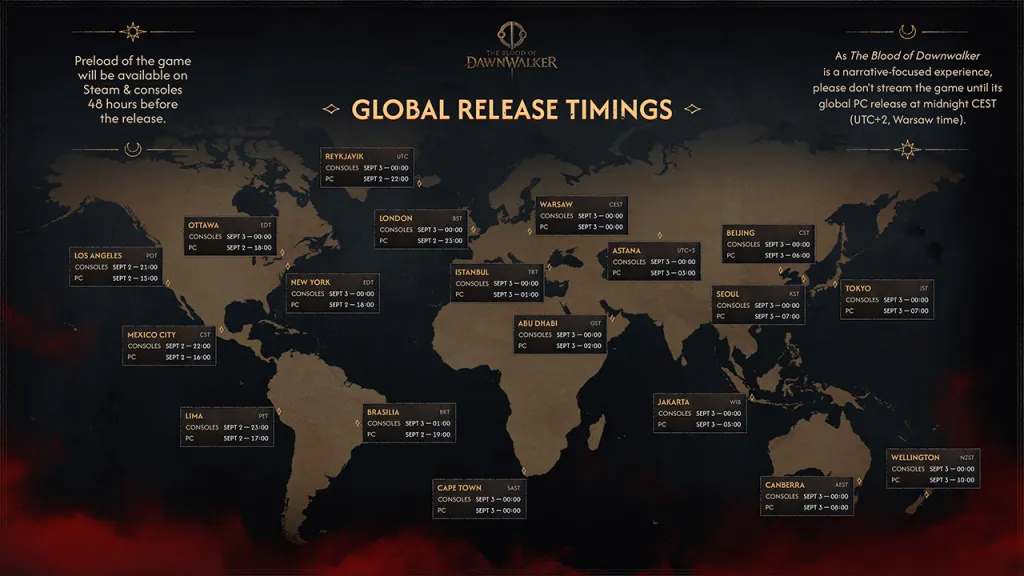The Blood of Dawnwalker Global Release Times