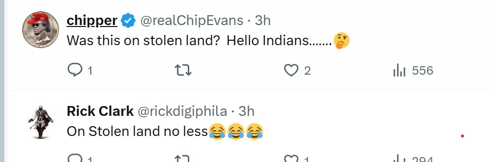 Tweets from two users, 