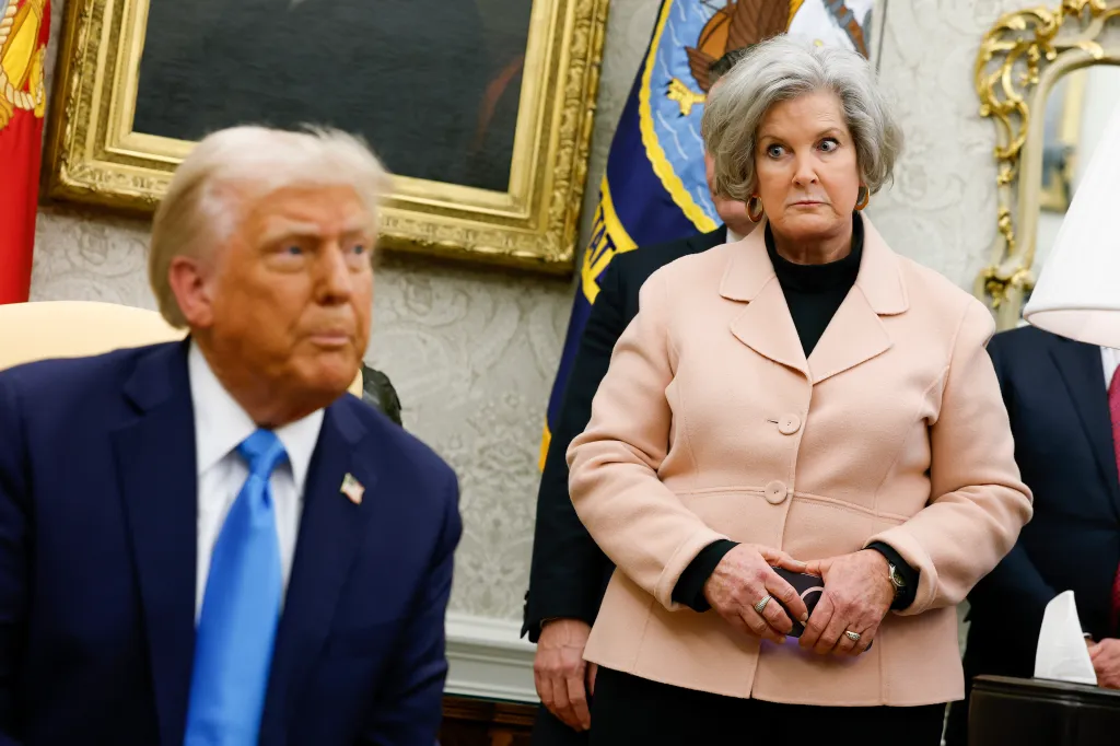 U.S. President Donald Trump and White House Chief of Staff Susie Wiles in the Oval Office.