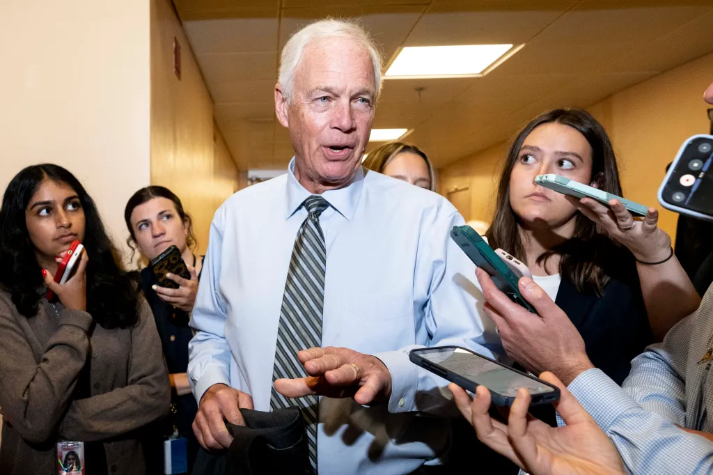 U.S. Senator Ron Johnson (R-WI) speaks with reporters.