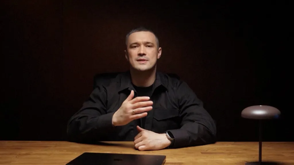 Ukraine's ousted Defence Minister Mykhailo Fedorov addresses Ukrainians, amid Russia's attack on Ukraine, at an unknown location in this still image from video released on August 18, 2026. 