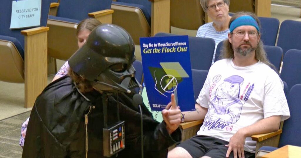 ‘The Emperor is a fan’: Darth Vader backs San Diego Flock surveillance cams