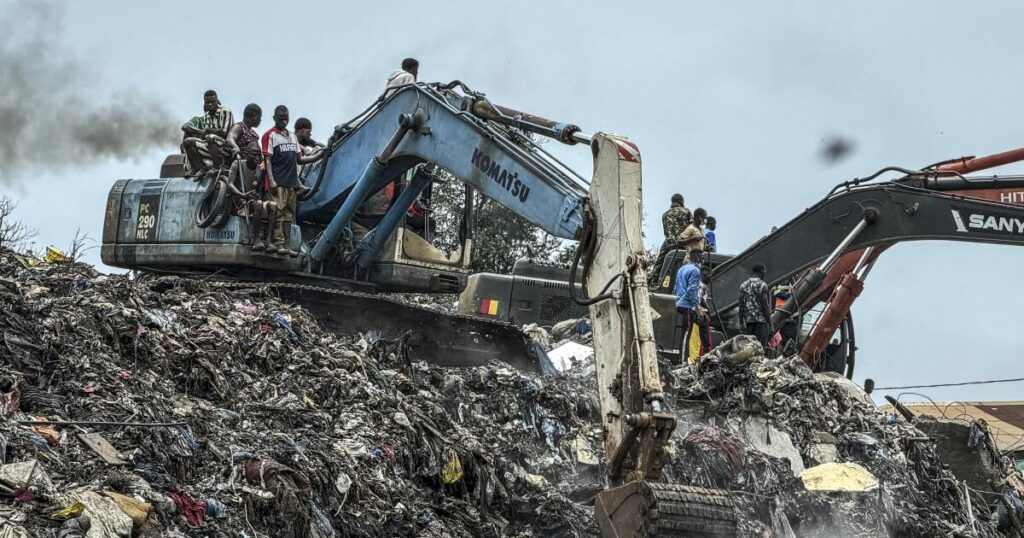 A landslide at a landfill in the capital of Guinea kills at least 22 people, officials say