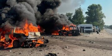 Ukraine aims a drone blitz at Moscow as Russian missiles kill 10 in a Ukrainian village