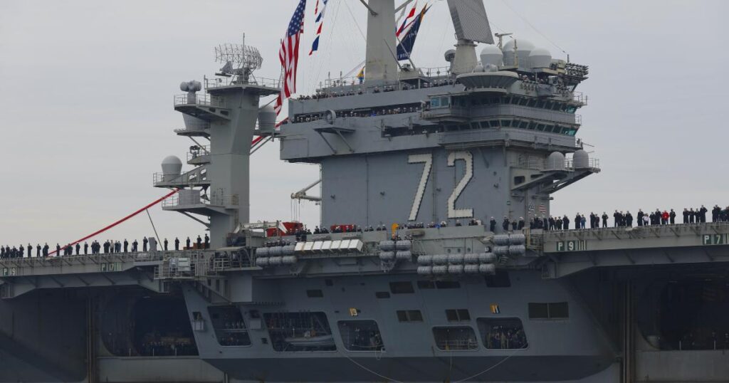 Trump says USS Abraham Lincoln deployment ‘not nearly long enough’ amid outcry from families