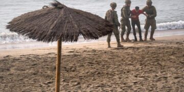 Spain installs sea barrier on Ceuta’s border with Morocco after deadly frontier rush