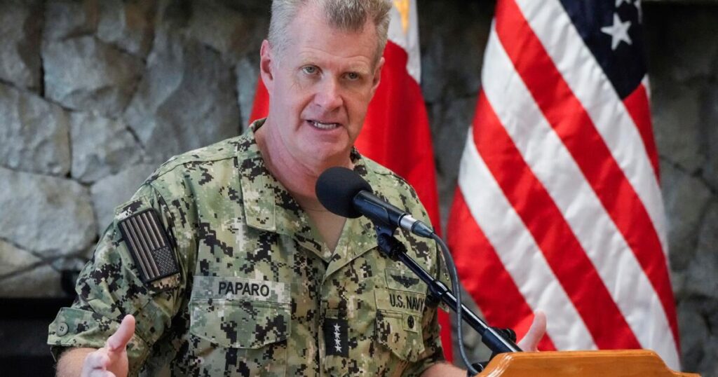 Top U.S. admiral warns against coercion, says no nation will dominate Indo-Pacific