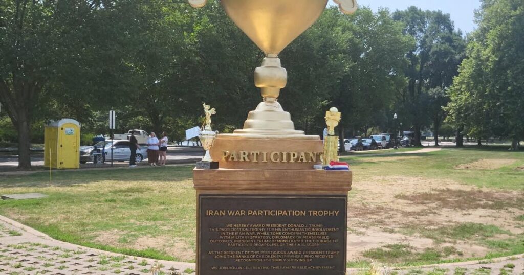 D.C., New York, Minneapolis: ‘Iran War Participation Trophy’ for Trump goes on tour, gets Instagram page