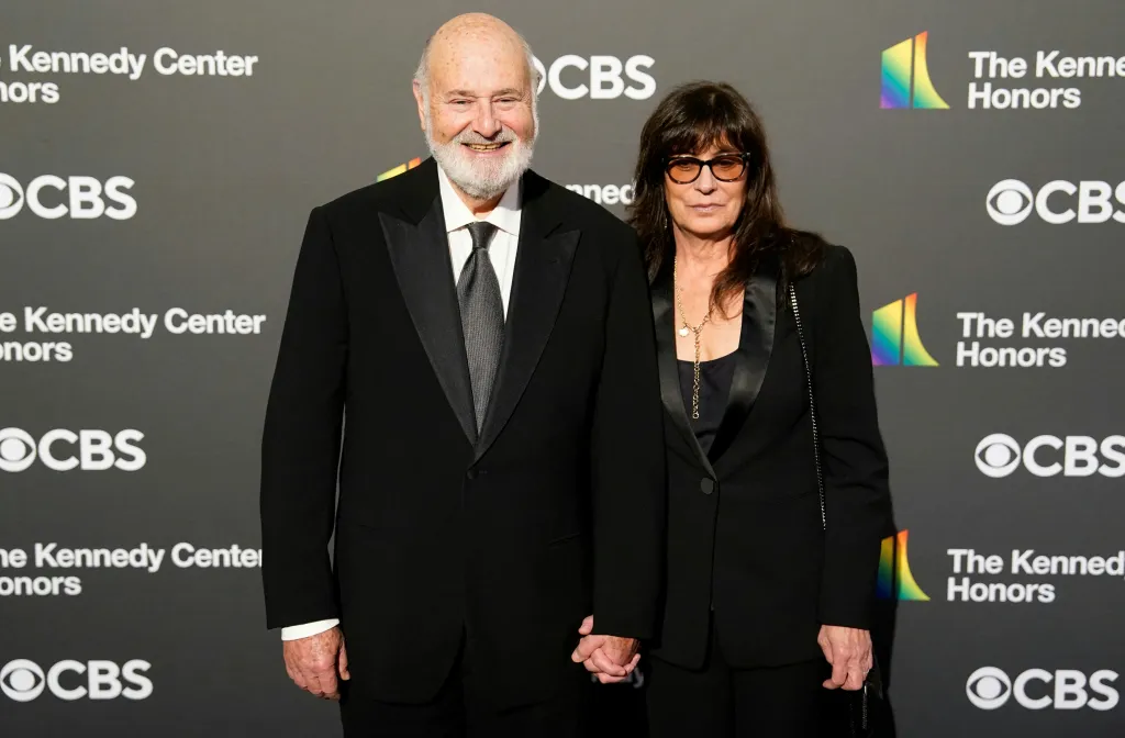 Rob Reiner and his wife Michele Reiner pose together at the Kennedy Center Honors gala.