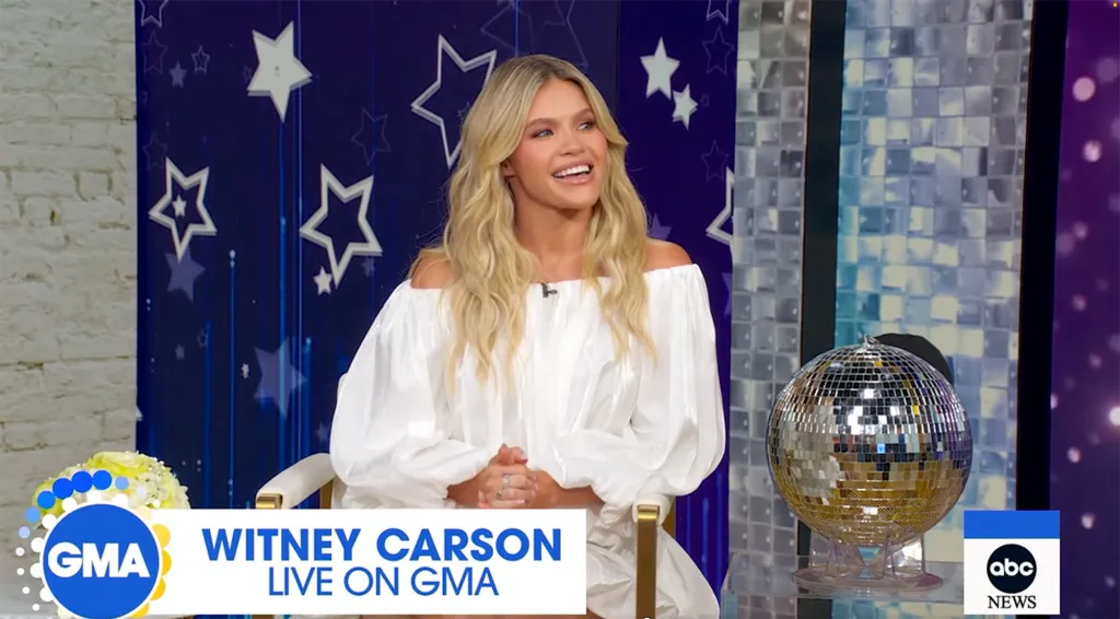 Whitney Carson on Good Morning America announcing her pregnancy.