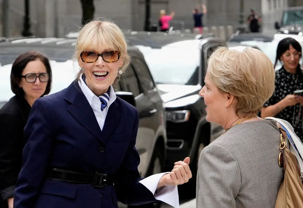 E. Jean Carroll leaving the 2nd U.S. Circuit Court of Appeals in Manhattan.