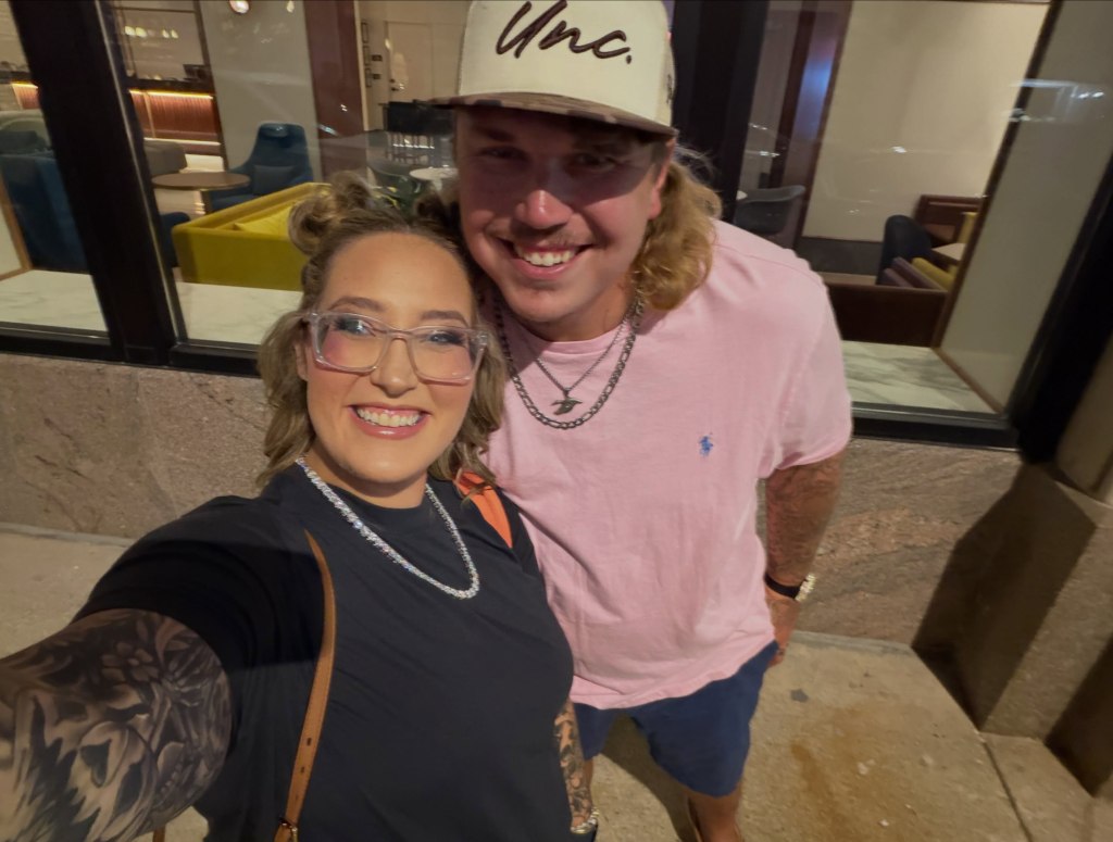 Pumpkin and her boyfriend Darrin Kitchens smiling for a selfie.