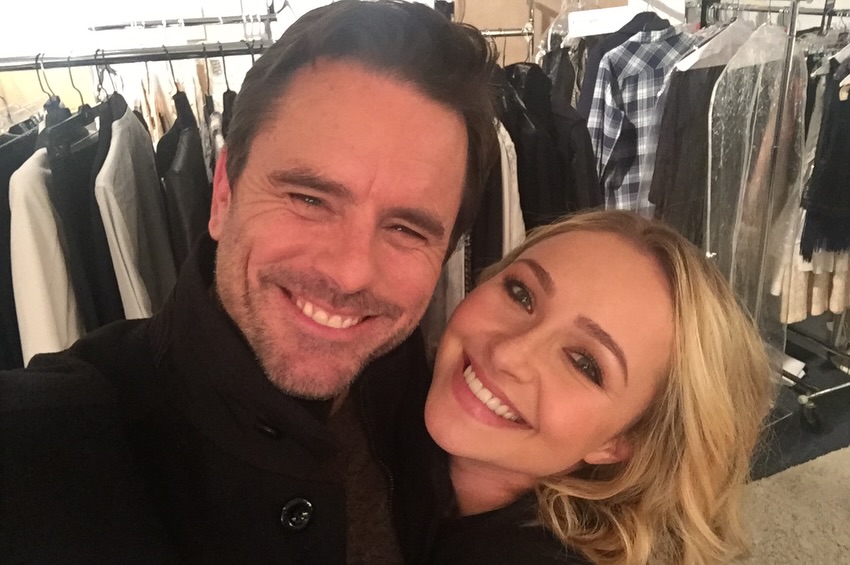 Hayden Panettiere and co-star Charles Esten smiling together.