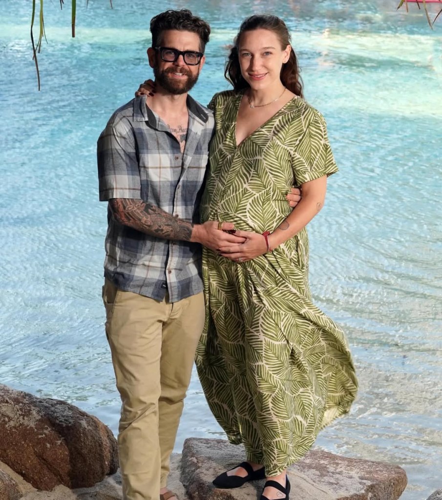 Jack Osbourne with his partner, Aree Gearhart, announcing their new baby.