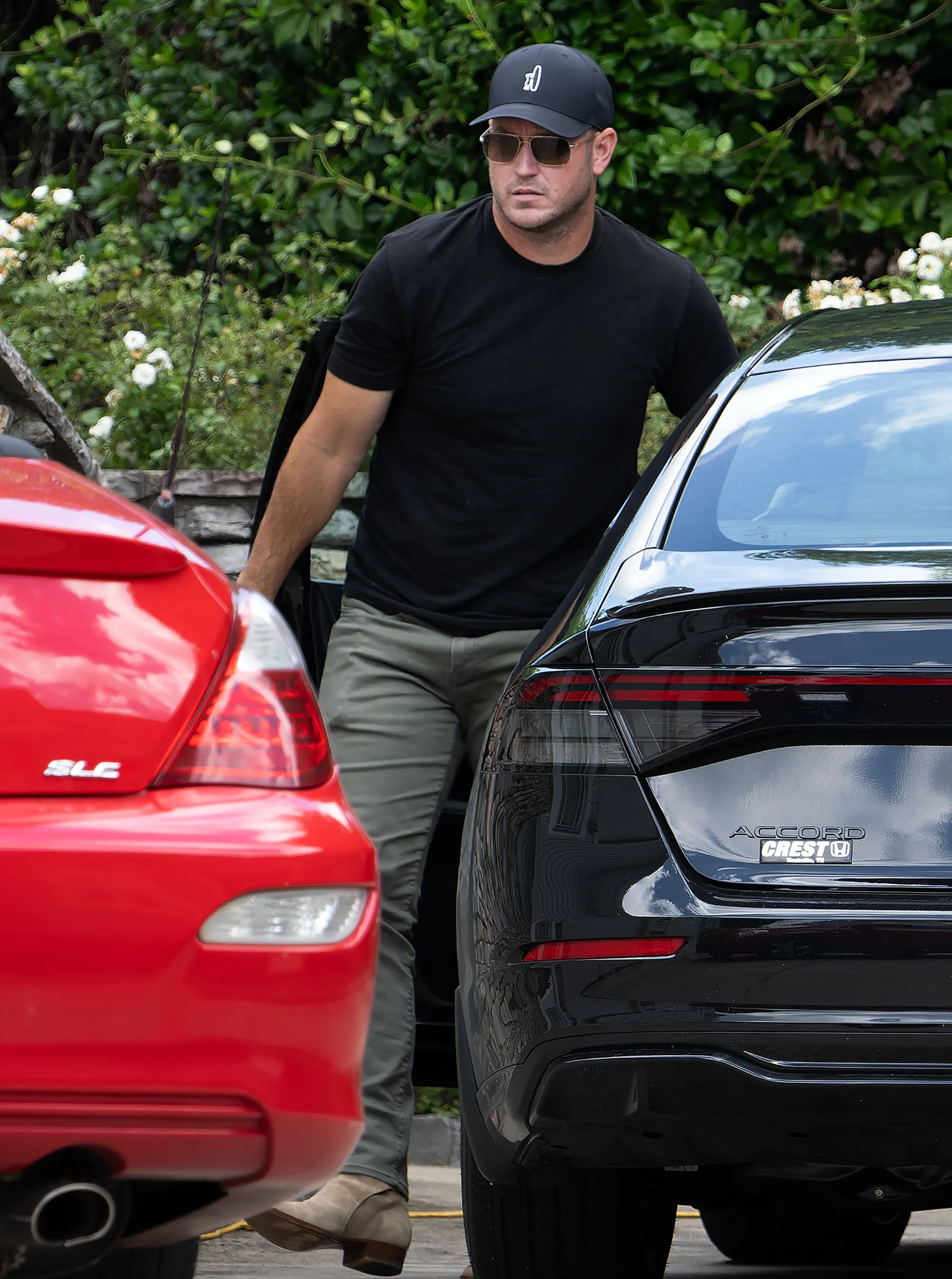 Zack Hickerson arriving at his family home in Greenville, South Carolina.