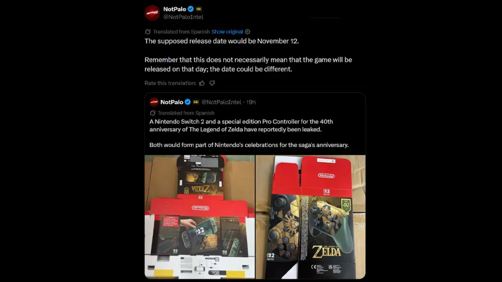 Zelda Switch 2 Console Release Date Leak