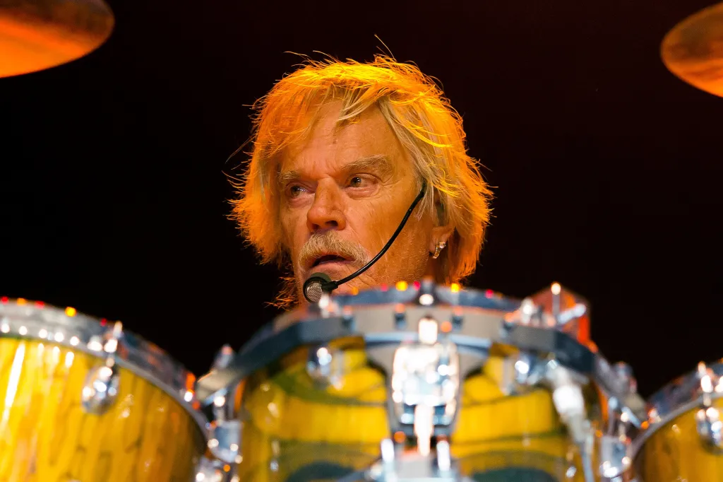 ZZ Top drummer Frank Beard performing live on stage.