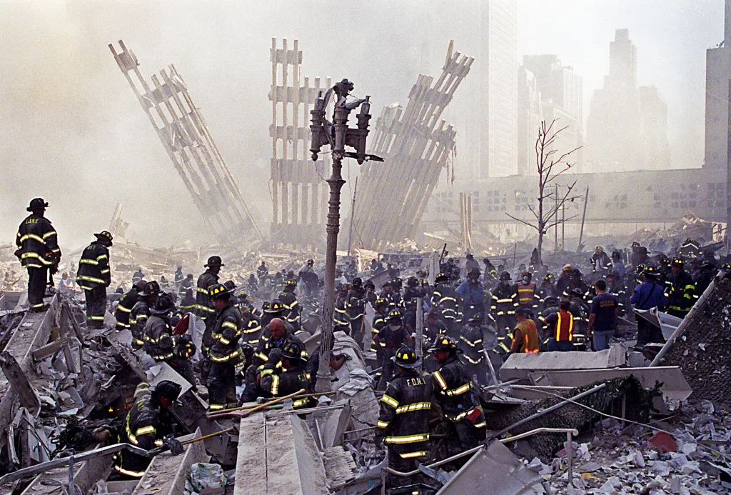 A newly found photo shows the World Trade Center attacks, their destruction, and the aftermath of the day on Monday, Sept. 5, 2011.