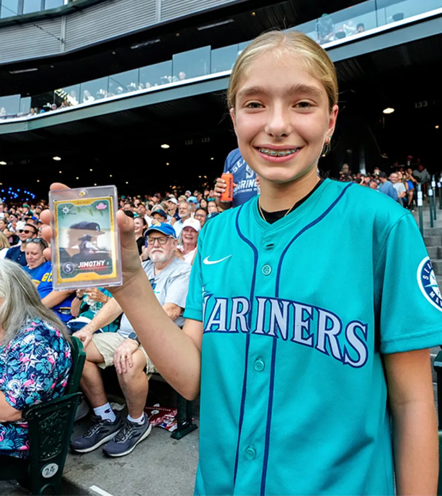 Seattle Mariners fan Abby, 13, sold a rare, one-of-one gold 
