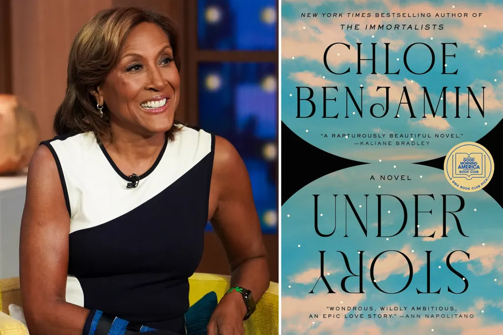 Collage of Robin Roberts and the cover of the novel 