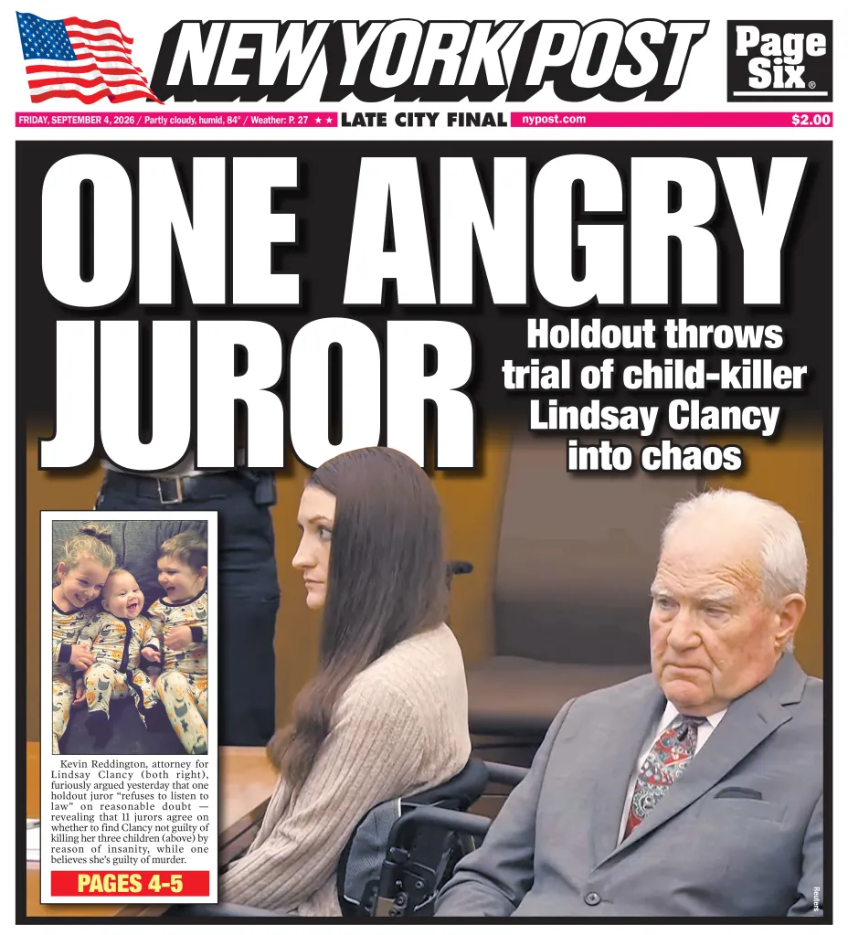 New York Post front page with headline