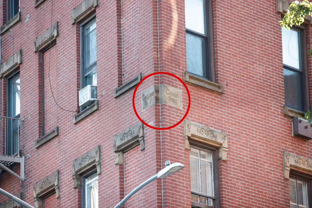 A brick building corner with