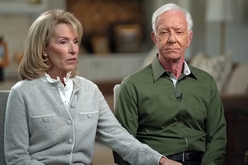 Captain Sully Sullenberger with Robin Roberts during an interview.