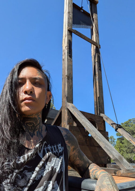 He brought a guillotine to D.C. He didn’t expect to face a felony.