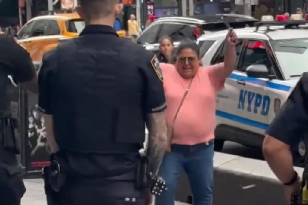 Dramatic video shows knife-wielding woman who stabbed two charge at NYC cops after making chilling threat