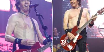 Shirtless Rick Springfield, 77, shows off toned body during Las Vegas concert