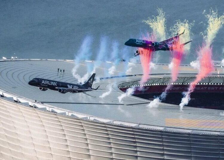 Airline Defends Decision to Fly Two Full Sized Passenger Jets So Close to a Packed Stadium That They Nearly Grazed the Roof