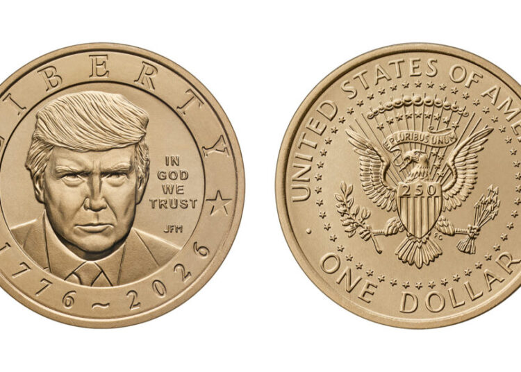 U.S. Mint puts golden $1 coin with Trump’s image into circulation