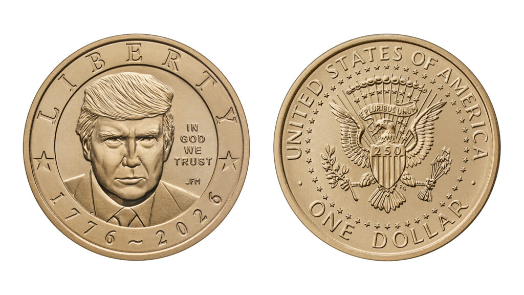 U.S. Mint puts golden $1 coin with Trump’s image into circulation