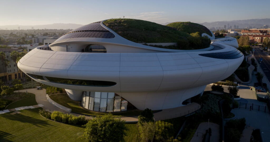 Lucas Museum of Narrative Art arrives as one of L.A.’s boldest, most contradictory buildings